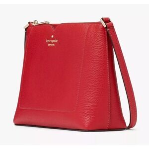 Kate Spade Harlow Crossbody Cherry Red Pebbled Leather WKR00058 NWT $279